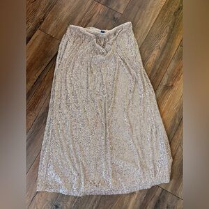 Old Navy Champagne Sequin Midi Skirt